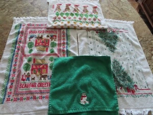 Vtg Lot 6 Towels Kitchen Terry Bathroom Hand Christmas Everyday - Picture 1 of 9