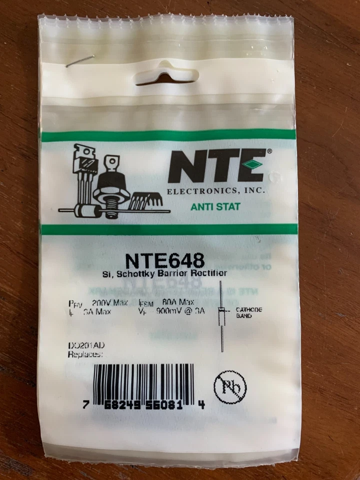 Rectifier Diode Schottky  NTE648  200V 3A NEW IN BAGS. - Image 1 of 1