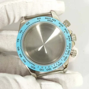 39MM Edelstahl Keramik Lünette Saphirglas Uhrengehäuse für VK63 Quarz Uhrwerk - Picture 1 of 5