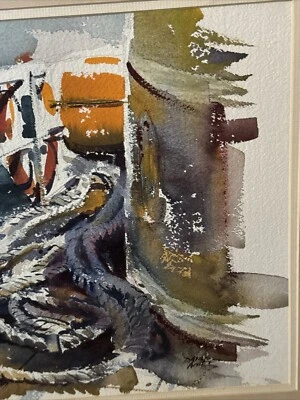 David Acuff - Sin título - Original - Náutico - Papel de pintura acuarela - Arte Foto 1 de 4