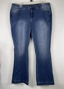 Women's Zipper Jeans Gill Brand Size 16 Bootcut Medium Blue Denim - Picture 1 of 8
