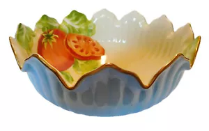 Ciotola per insalata Art Deco Noritake Cina lucernari, pomodori dipinti a mano - Foto 1 di 7