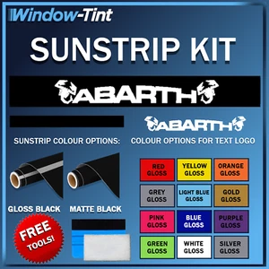 Pour abarth Scorpion Bande Visière Soleil Voiture Pare-Brise Autocollant Vernis - Picture 1 of 15