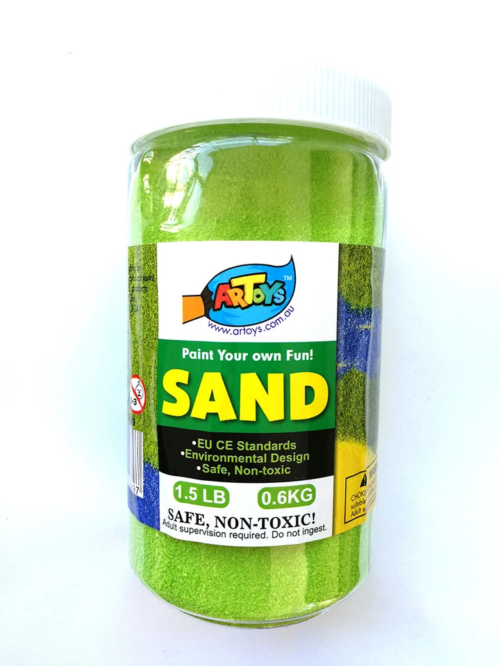 Yellow Green Colour Art Sand 600g Bottle Great for School & Home & Party Craft - image 1 of 1