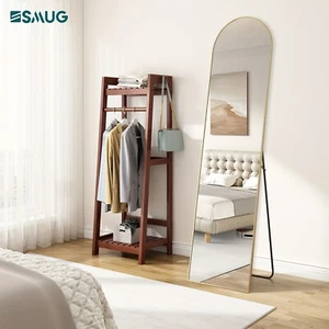 Full Length Floor Mount Mirror. Aluminum Alloy Frame Arch HD For Bedroom - Picture 1 of 19