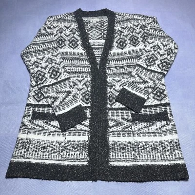Lucky Brand Float Jacquard Open Front Cardigan Sweater Women’s Size Large - Image 1 of 4