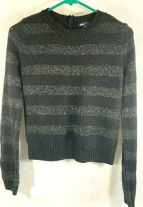 Gap Kids Girls Sweater Size XXL Black and Gray with Silver Metallic Casual Nice! - Picture 1 of 5