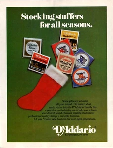 VINTAGE 1980 D'ADDARIO GUITAR STRINGS PRINT AD - Picture 1 of 1