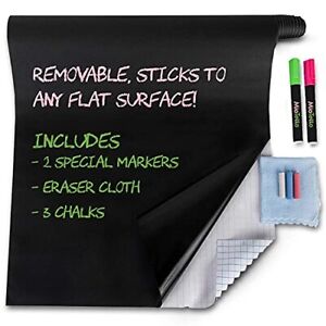 Large Chalk Board Contact Paper Roll | 17.7"x78.7" Chalkboard Wallpaper with ...