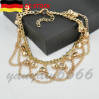 Womens Chic Fashion Small Fresh Gold Plated Bracelet Bell Fukettchen Jewlery
