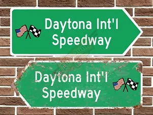 Daytona Speedway Race Circuit Road Sign Garage Sign Man Cave Americana - Picture 1 of 2