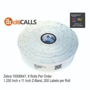Pulsera térmica directa Zebra 10006647 6/Pk 200/Rollo 1,25"x11" PolyPropy blanca - Imagen 1 de 5