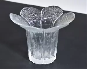 Viking Clear Glass Vase Petal Flower Textured - Picture 1 of 7