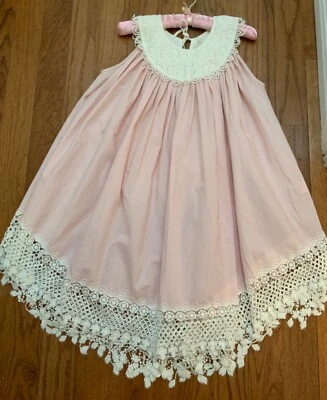 NUEVO CON ETIQUETAS~Dollcake~Okay One Vestido de Encaje Loveliness Rosa~ Niñas Talla 10 Foto 1 de 4