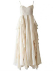 Vintage Fairy Chiffon Long Dress  White French Party Midi Dress Puff Sleeve 
