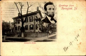 RARE SPRINGFIELD IL - 1908 POSTCARD -LINCOLN's HOME BK69 - Picture 1 of 2
