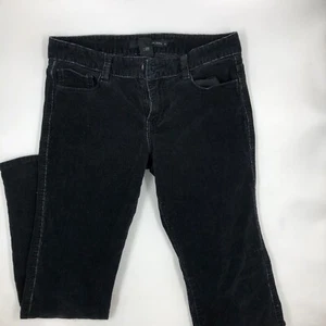 Calvin Klein Womens Corduroy Pants Size 8 Black Cotton Stretch Bootcut Button - Picture 1 of 9