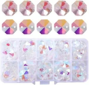 Cuentas octágonas de vidrio color AB piezas de araña de cristal cuentas de repuesto - Imagen 1 de 5