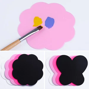 Tappetino tavolozza vernice silicone 2 pezzi farfalla fiori di prugna lavabile nail art pad - Foto 1 di 5
