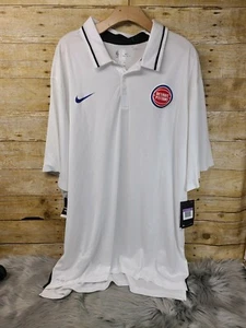 Nike NBA Detroit Pistons Dri-Fit Polo 877621 100 Coaches Exclusive Men's 3XLT #W - Picture 1 of 8