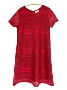 Everly Womens Short Sleeves Embroidered Red Top Size S - Picture 1 of 4