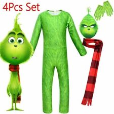 The Grinch Cosplay Costume Kids Boys Halloween Fancy Dress Party Jumpsuit Romper