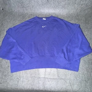 Nike Center Swoosh Logo  Crewneck Sweatshirt Women’s L Blue/Purple - Picture 1 of 5