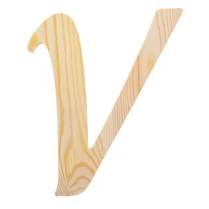 Unfinished Wooden Playball Italic Letter V (6.25 Inches) - Picture 1 of 2