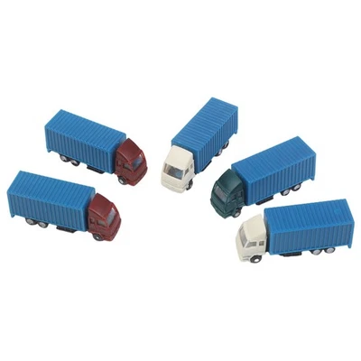 N Scale Vehicle Model Toy 5PCS Pack of Miniature Container Truck Models - Image 1 of 4