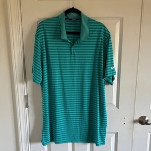 Nike Herren Poloshirt türkis gestreift Dri-Fit Größe XXL - Bild 1 von 8