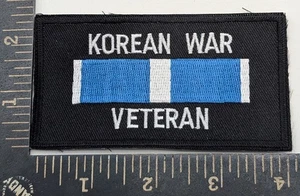 Korean War Veteran Patch Blue Service Ribbon Embroidered Military Badge - Picture 1 of 2