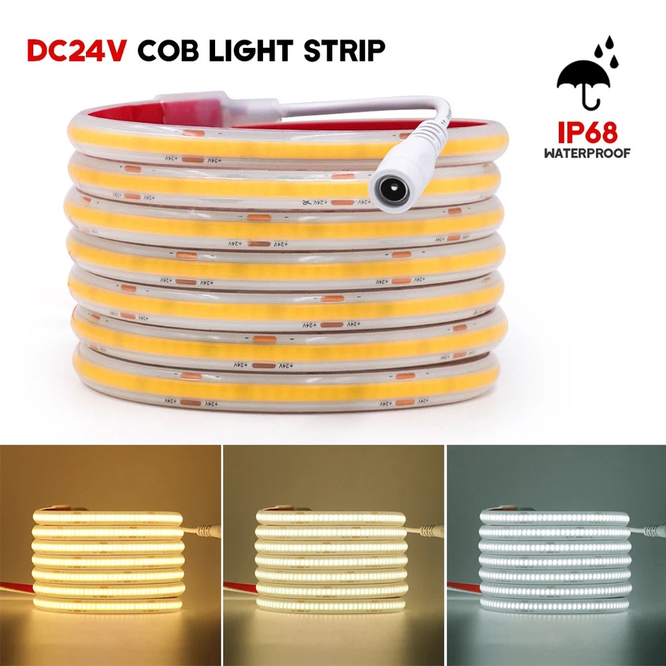 12V 24V COB Striscia LED 320LED/M Adesiva Impermeabile IP68 Luci per Natale Bar - Immagine 1 di 1