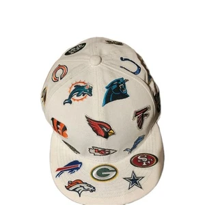 New Era 59fifty NFL, All Over Logos Fitted Hat Includes 32 Teams Size: 7 5/8 - Picture 1 of 7