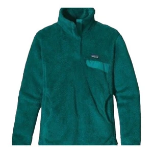 Patagonia Women's Pullover Fleece Size Small Teal Green Snap T Sweater - Picture 1 of 5