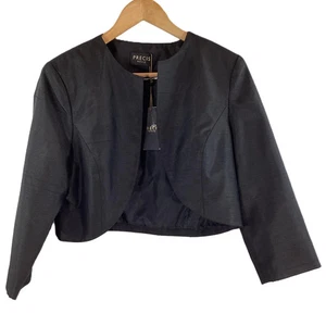 Precis Black Open Front Crop Bolero Jacket UK 14 NWT - Picture 1 of 6