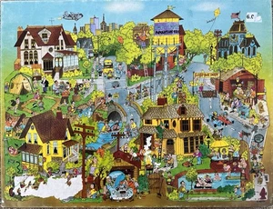 Vtg 1978 Springbok 500pc jigsaw puzzle Pops-Town Pops Town 4094 COMPLETE - Picture 1 of 7