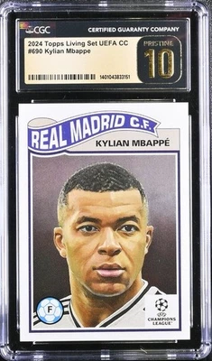 2024 Topps Living Set #690 Kylian Mbappe card CGC 10 Gold Label Pristine - Image 1 of 2