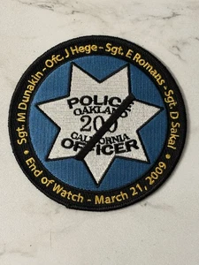 RARE 3-21-2009🙏🏻OAKLAND POLICE CALIF-PATCH-END OF WATCH 4 OFFICERS GUNNED DOWN - Picture 1 of 3