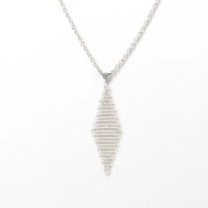 Tiffany Elsa Peretti Mesh Pendant Necklace Silver Diamond 1P 40.5cm Used S 15608 - Picture 1 of 9