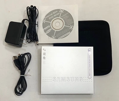 Grabadora de DVD portátil delgada externa Samsung SE-T084 regrabable con cable y alimentación Foto 1 de 4