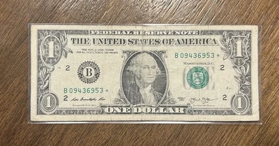 2013 - $1 доллар дублировать B серии ошибка звезда Примечание - редкая банкнота! - Изображение 1 из 2