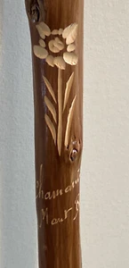 Mont Blanc Carved Bamboo Walking Stick Cane 49” Long Vintage & Rare - Picture 1 of 5