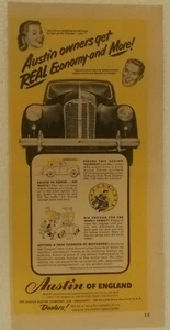 1950 magazine ad for Austin 33mph Real Economy and More Austin of England Power - Picture 1 of 5