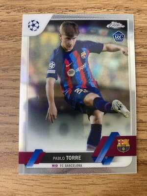 2022-23 Topps Chrome UEFA Pablo Torre Barcelona Rookie RC #32 - Image 1 of 4