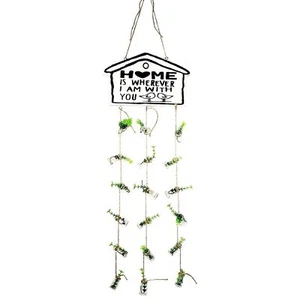 Home Quote Wall Hanging Sign Decoration with Artificial Plants in Small Vials - Picture 1 of 3