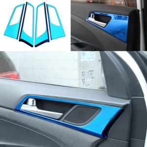 Fit For Hyundai Tucson 2016-2021 Titanium Blue Inner Door Handle Cover Trim 4PCS - Picture 1 of 11