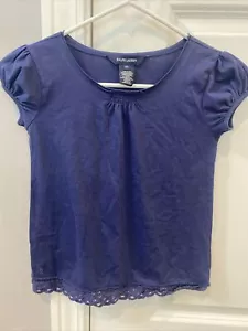 Ralph Lauren Girls Size 6x Navy Blue Blouse With Lace Detailing - Picture 1 of 1