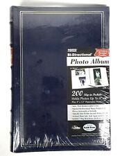 Pioneer Sewn Leather Bonded Photo Album Holds 200 Pictures 4x6 and 4x12 blue