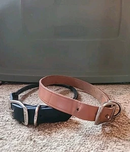 Circle T Leather Dog Collars 26" Black Brown - Picture 1 of 16