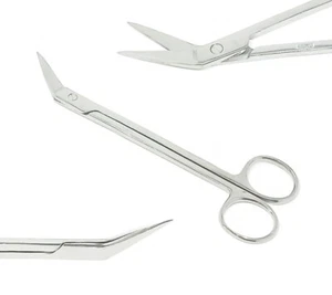Kelly Angled Scissors 6.5" with Serrated Blades Surgical Orthodontic Instrument - Picture 1 of 2